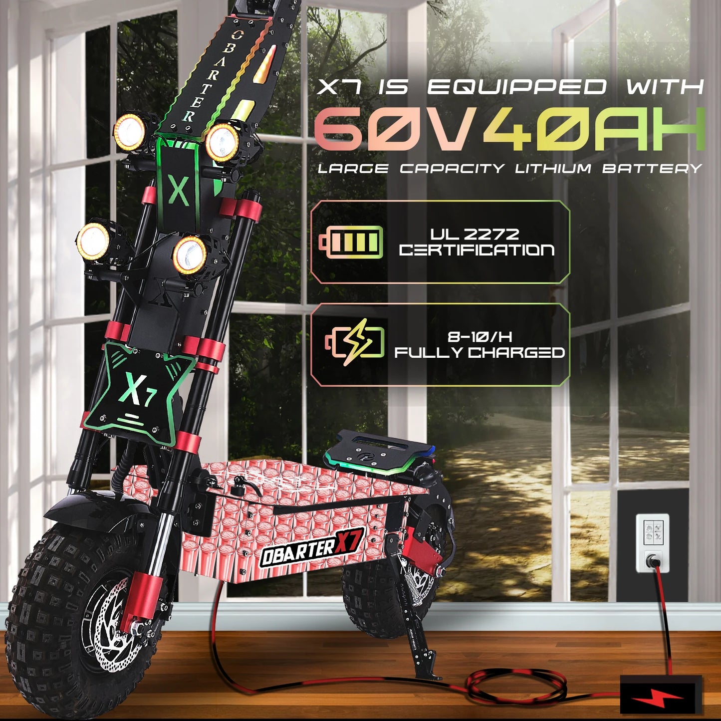 OBARTER X7 Dual Motor Off-Road Electric Scooter For Adults