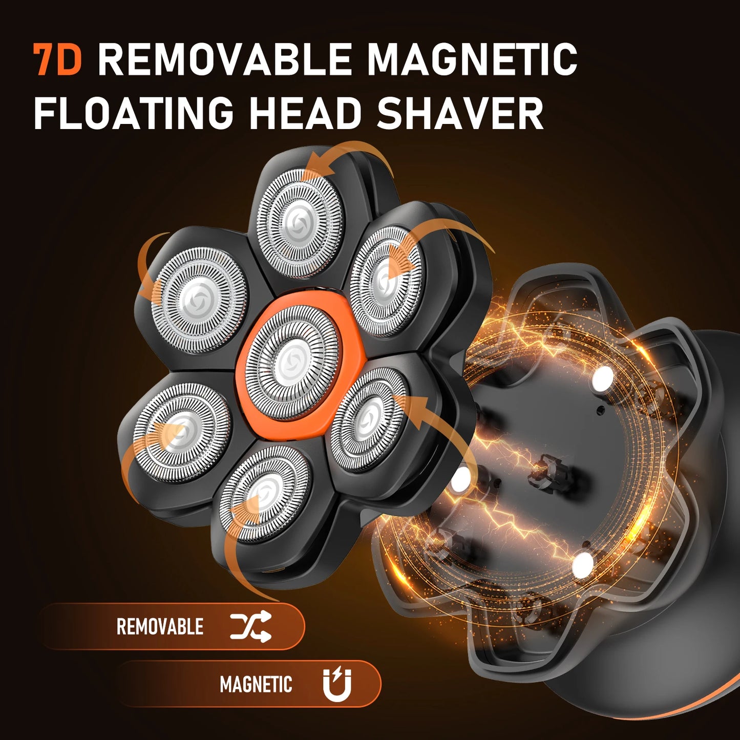 MAXGROOM 7D Electric Shaver For Men Waterproof Head Grooming System