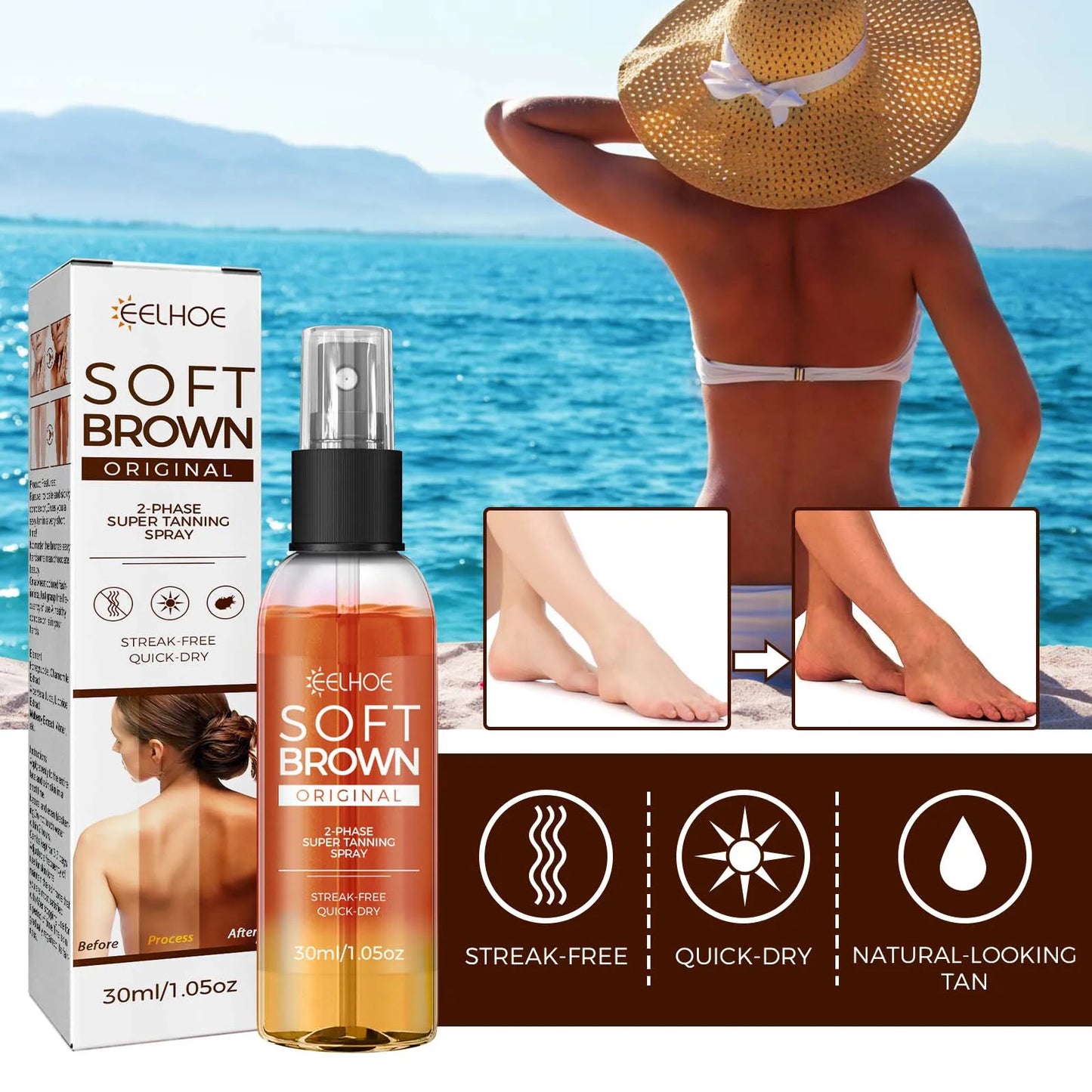 Eelhoe Tanning Spray Accelerate Darker Sunless Booster