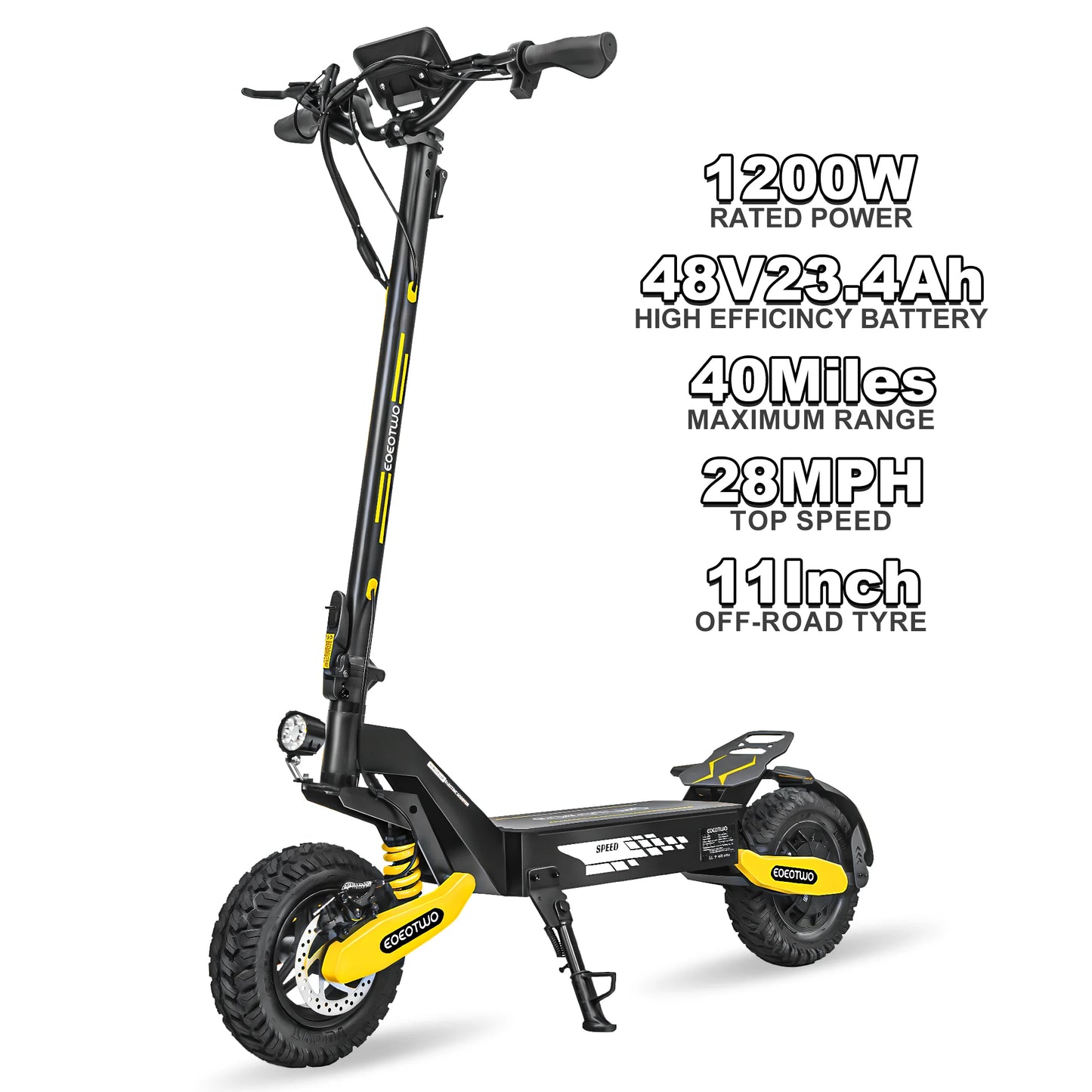 EOEOTWO GT06 Electric Scooter 30 MPH 1200W Dual Suspension