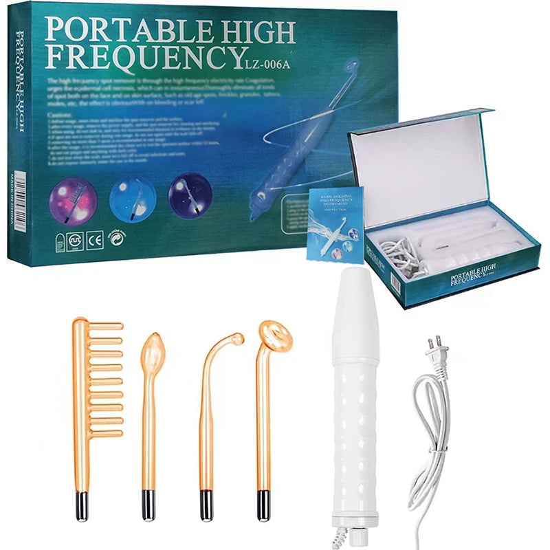 4-In-1 Facial Skin Care Stick High Frequency Massager Portable Kit
