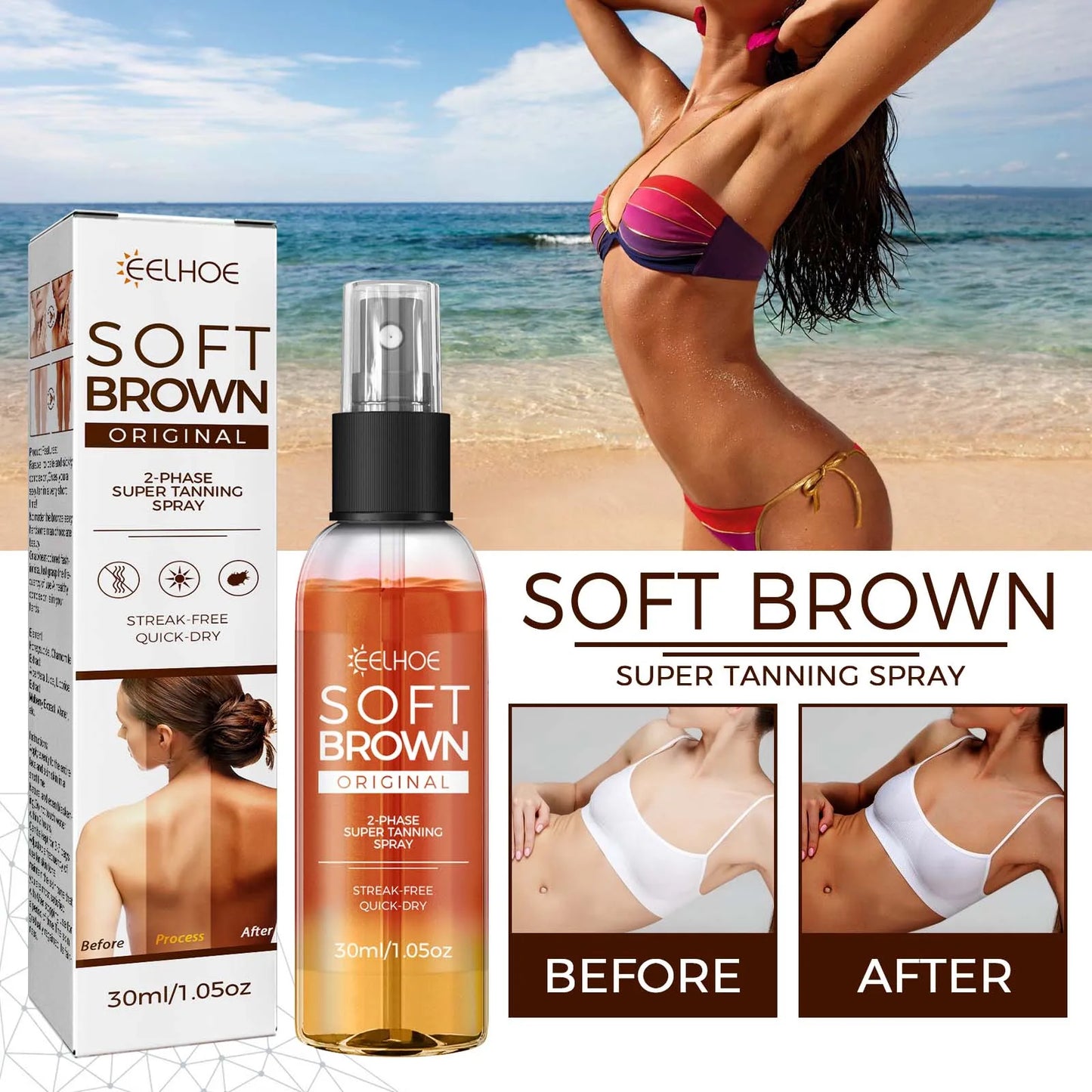 Eelhoe Tanning Spray Accelerate Darker Sunless Booster
