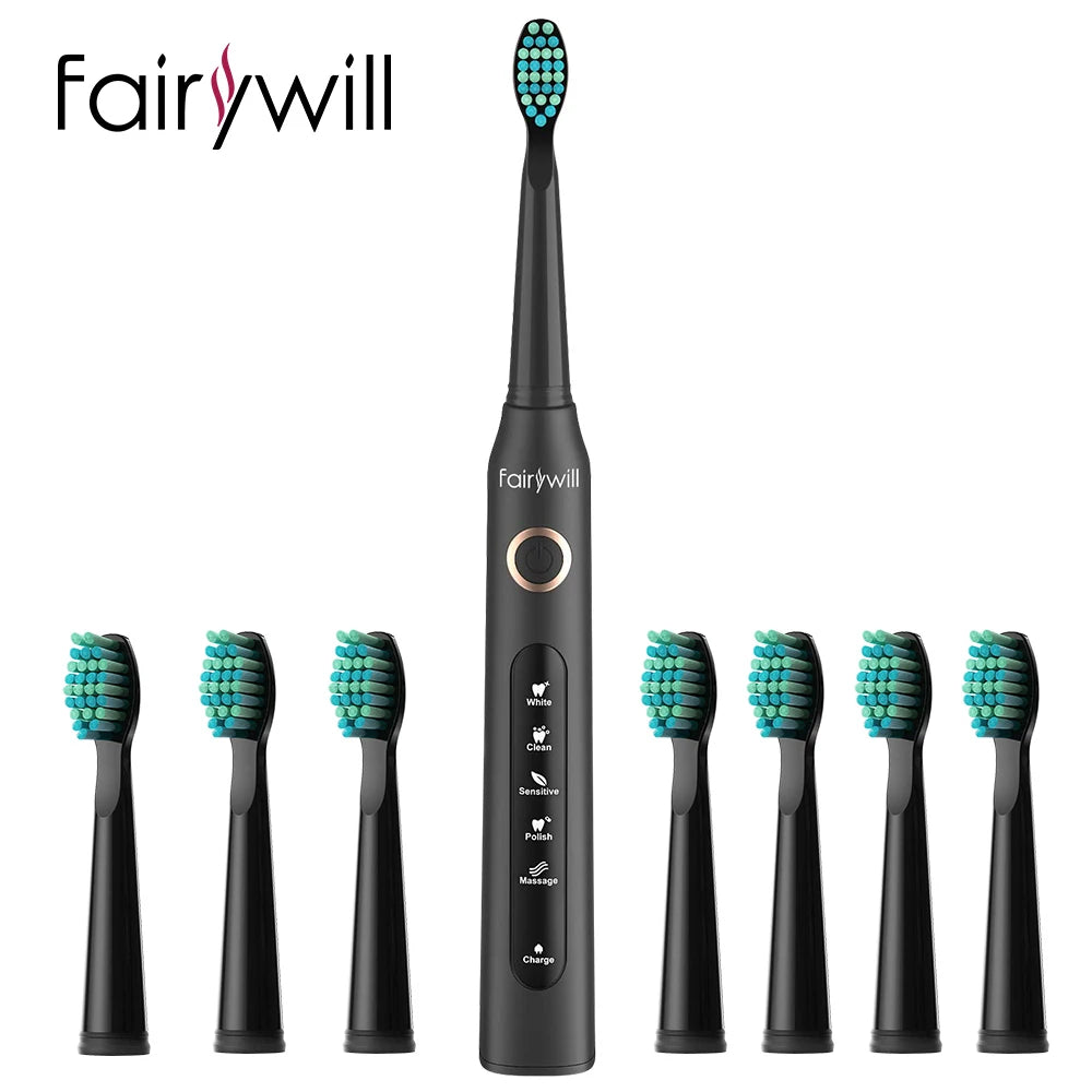 Fairywill FW507 Electric Sonic Toothbrush USB Charge