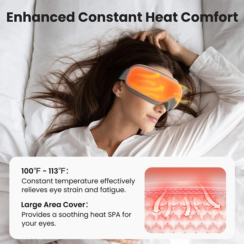 Eye Massager With Heat And Bluetooth For Migraine Relief Sleep