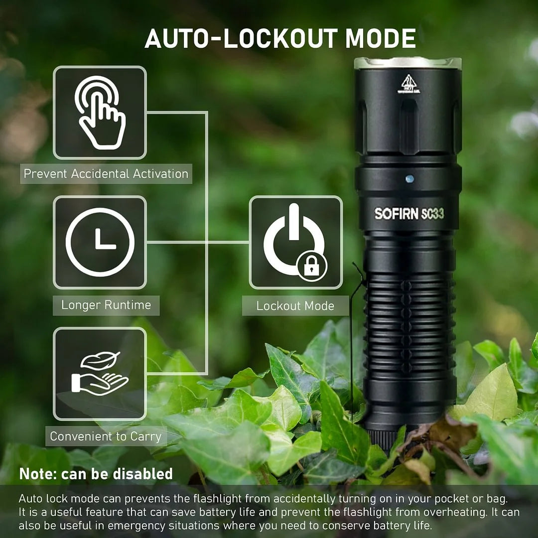 Sofirn SC33 LED Tactical Flashlight XHP70.3 HI 5200lm
