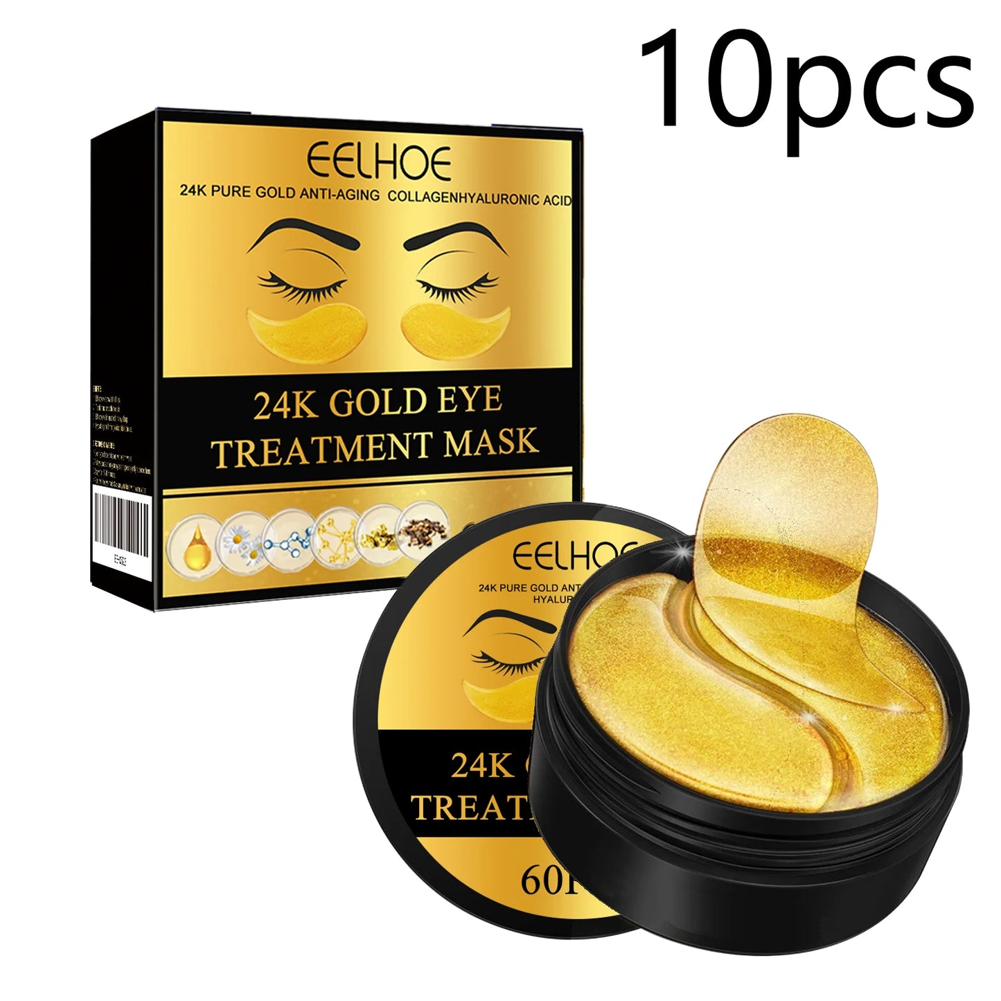 Eelhoe 24K Gold Under Eye Patches Anti Aging Moisturizing