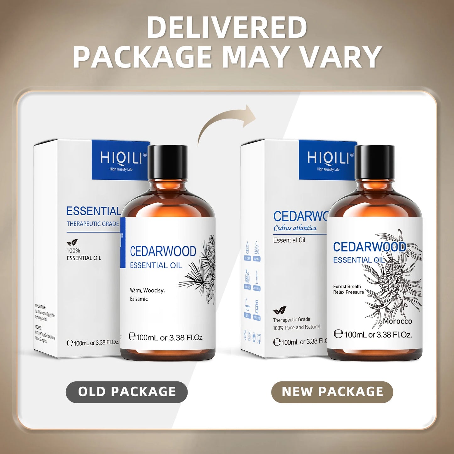 HIQILI Cedarwood Essential Oil Pure For Diffuser Humidifier Massage