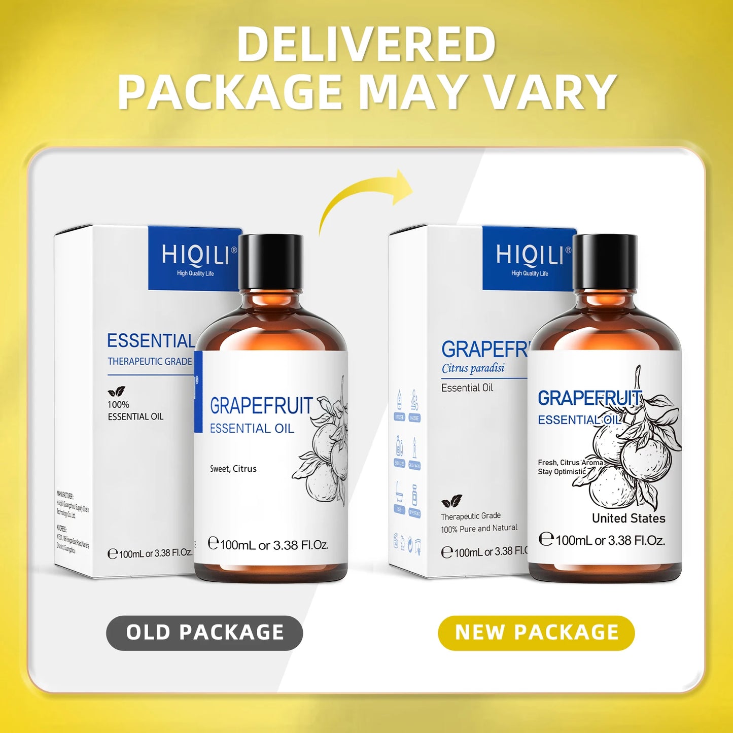 HIQILI Grapefruit Essential Oil for Aromatherapy and Diffusers