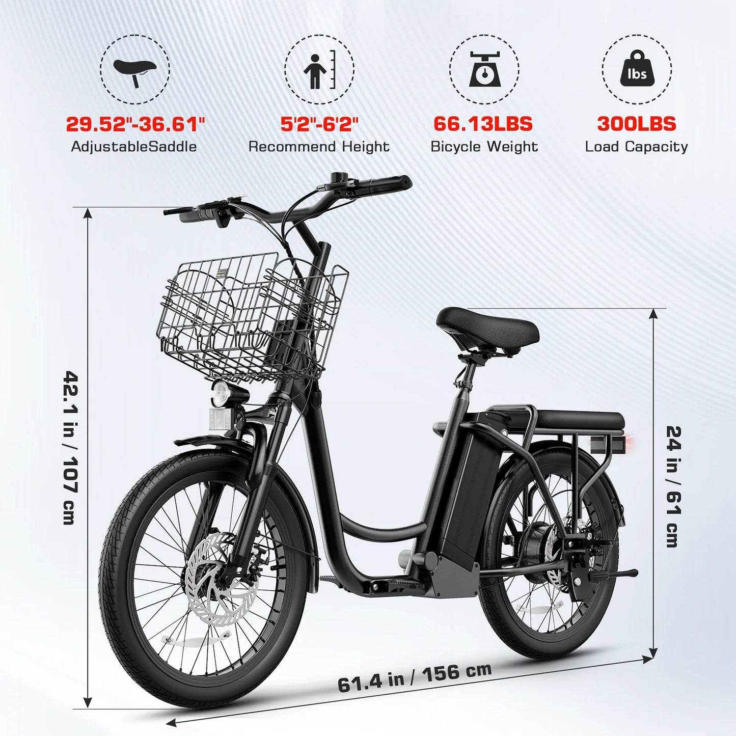 CAROMA Electric Scooter With Seat 48V Removable Battery