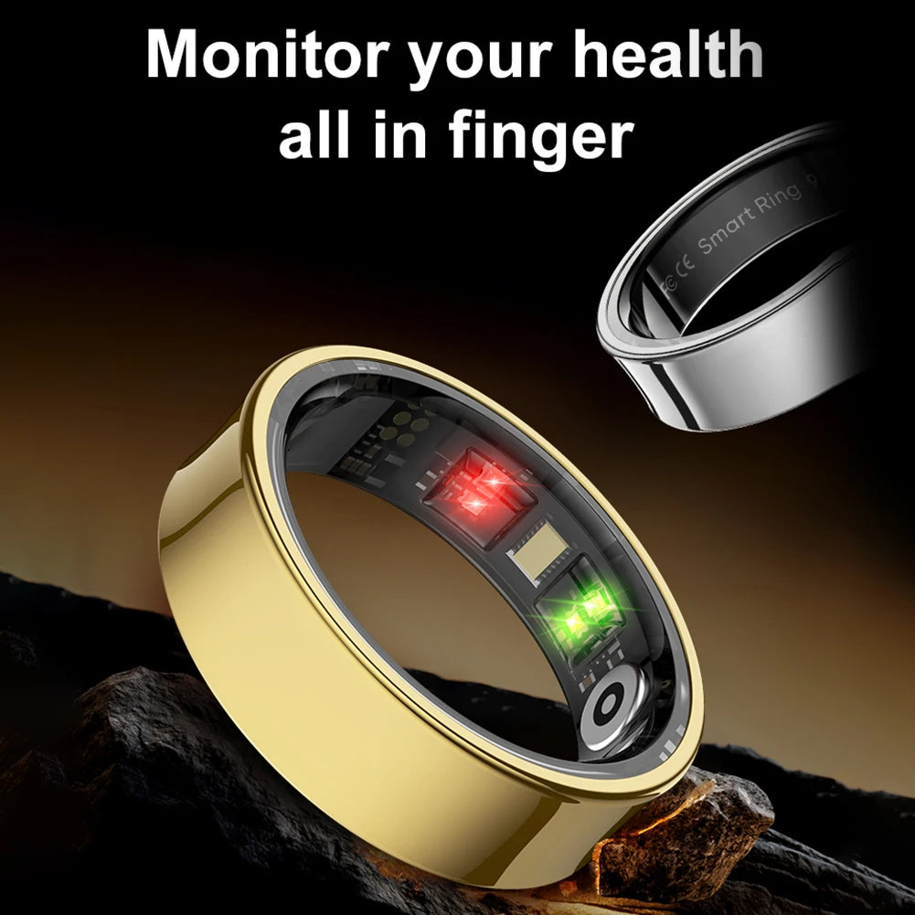 APWIKOGER R09 Smart Ring Waterproof Heart Rate Blood Oxygen Monitor