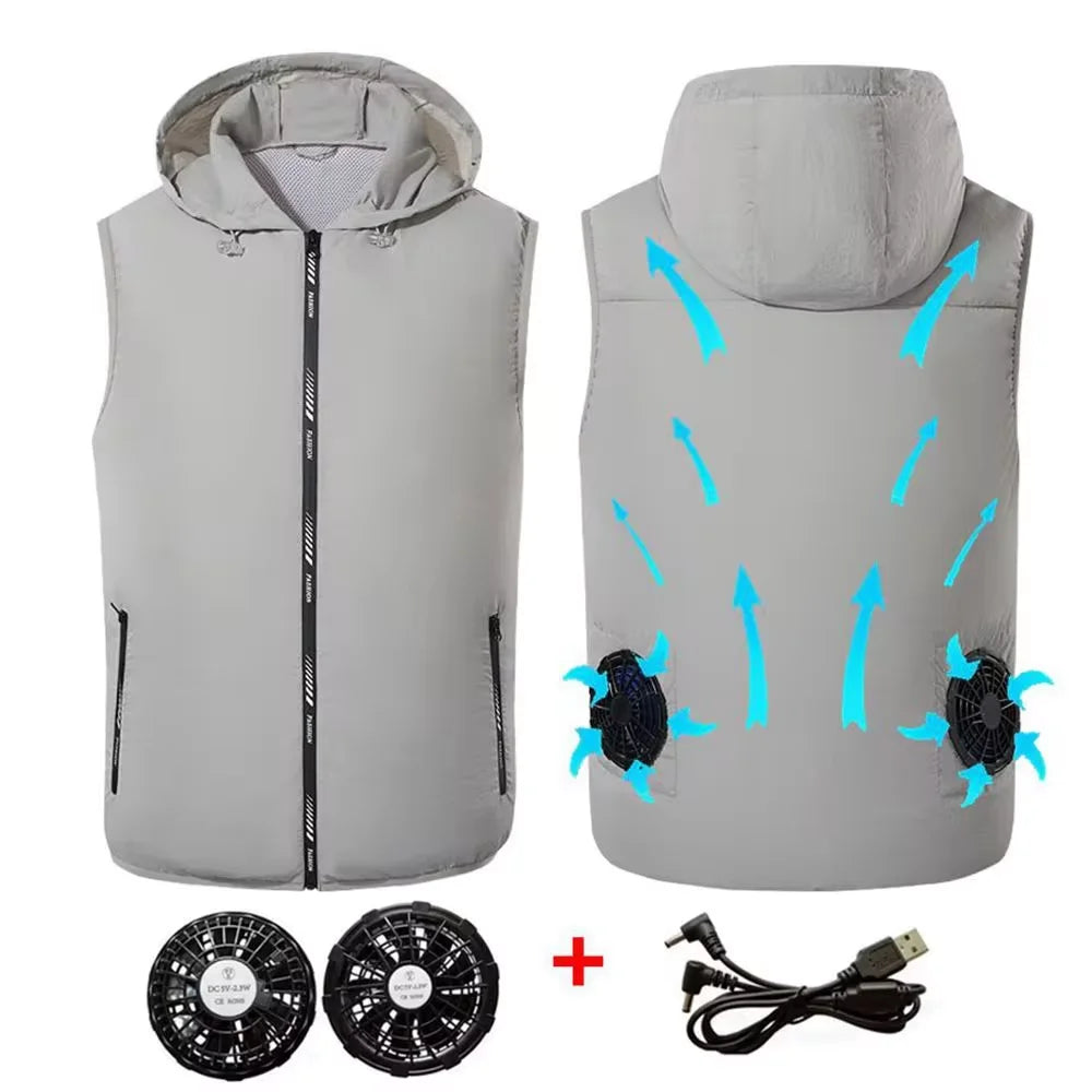Cooling Vest Ice Fan Wearable Air Conditioner 3 Gears Breathable