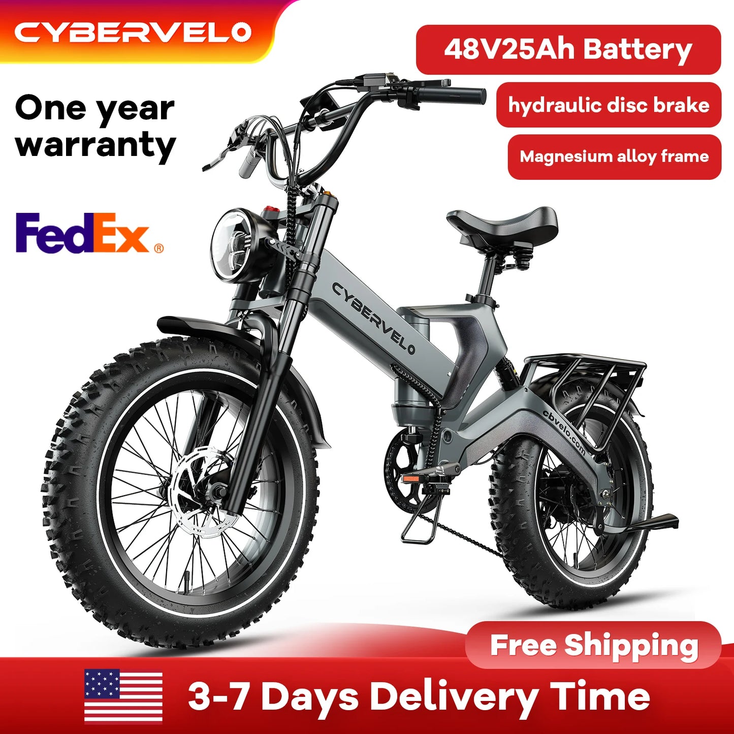 Cybvelo EK6 Folding Fat Tire Electric Bike