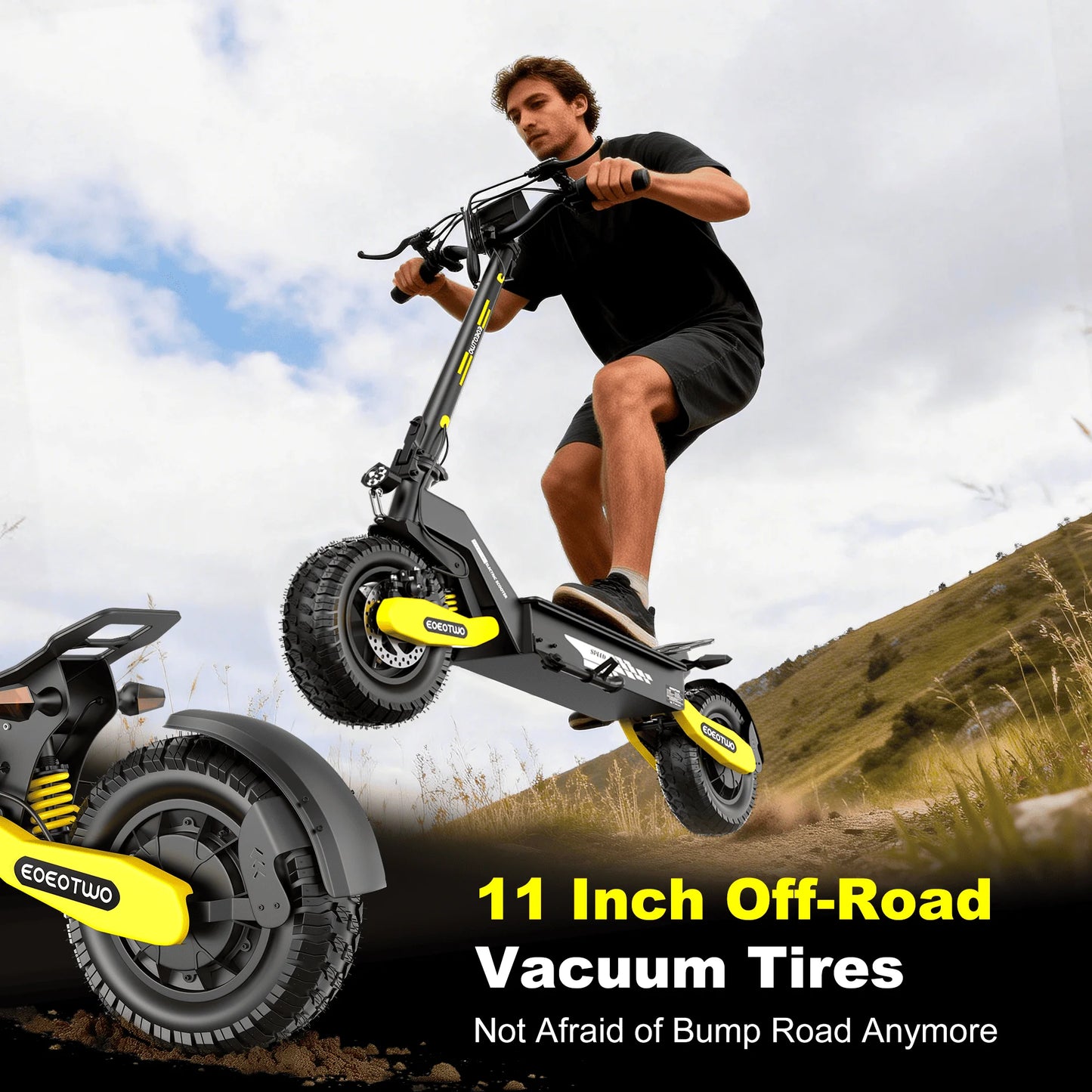 EOEOTWO GT06 Electric Scooter 30 MPH 1200W Dual Suspension