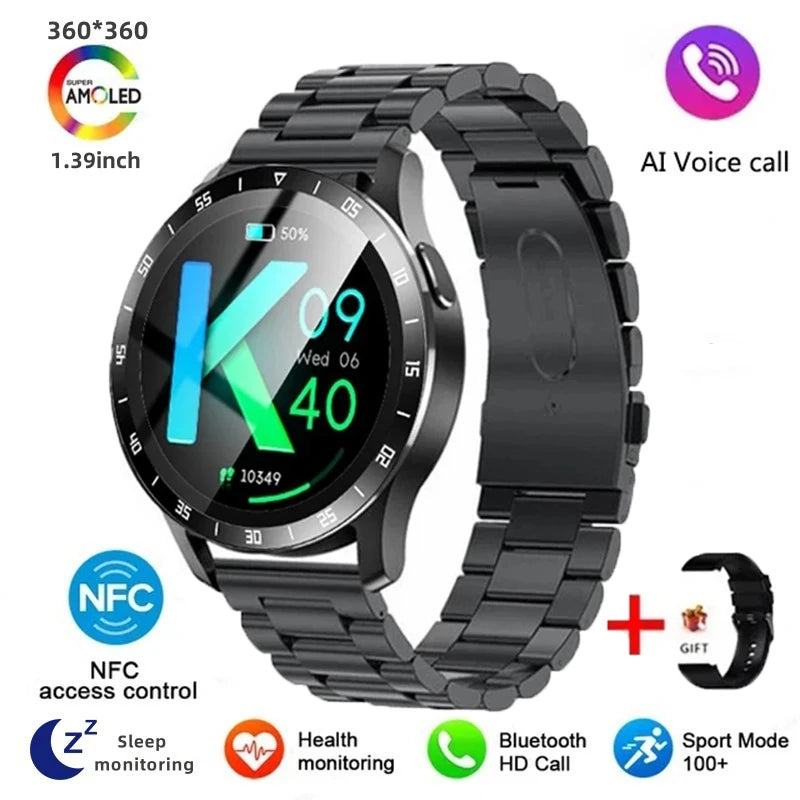 Smartwatch With Bluetooth Call NFC Waterproof Fitness Tracker