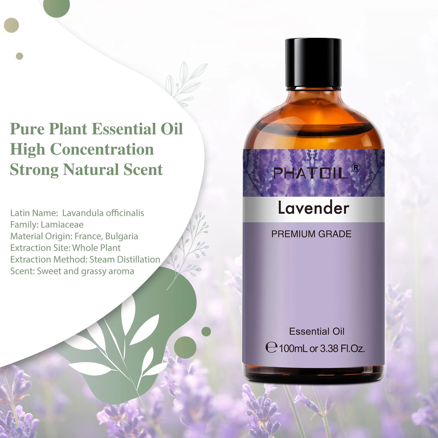 PHATOIL Lavender Jasmine Vanilla Eucalyptus Pure Essential Oil