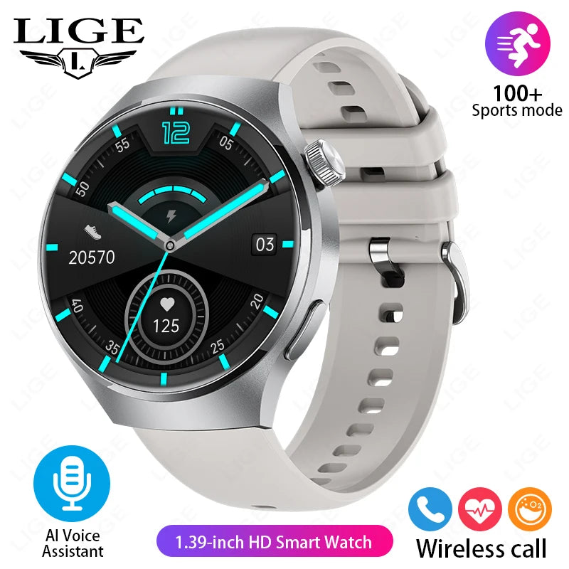 LIGE NFC Smartwatch For Men With GPS And Bluetooth Call