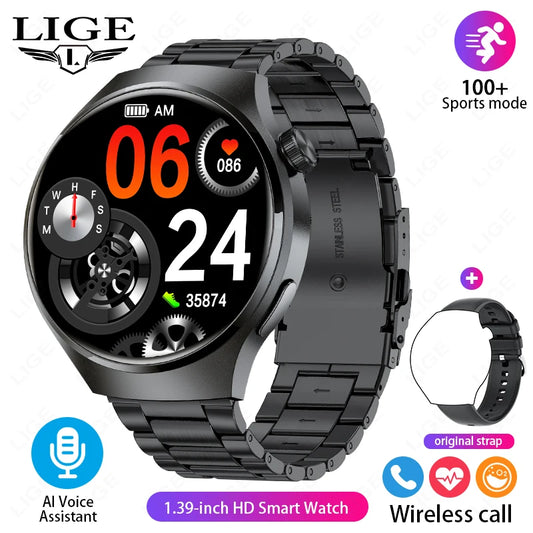 LIGE NFC Smartwatch For Men With GPS And Bluetooth Call