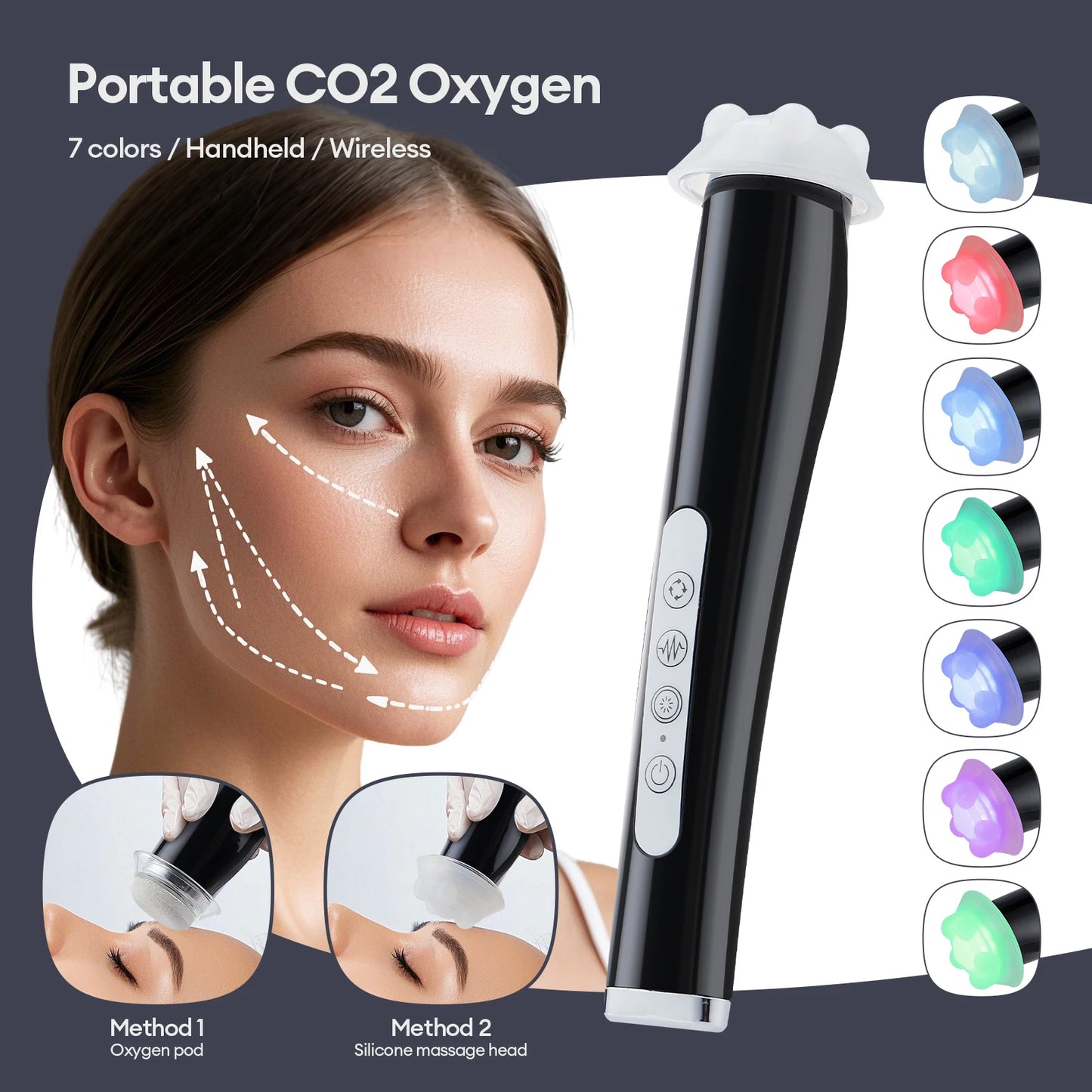 Foreverlily CO2 Oxygen Bubble Pen 5 Gear Vibration Facial Tool