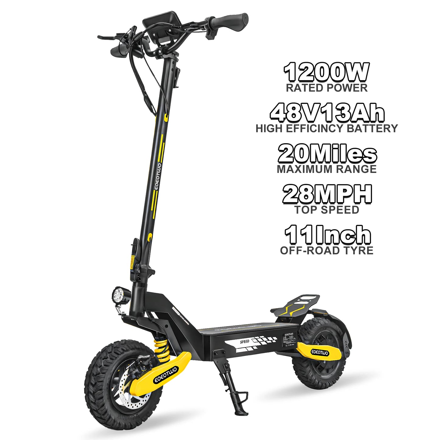 EOEOTWO GT06 Electric Scooter 30 MPH 1200W Dual Suspension