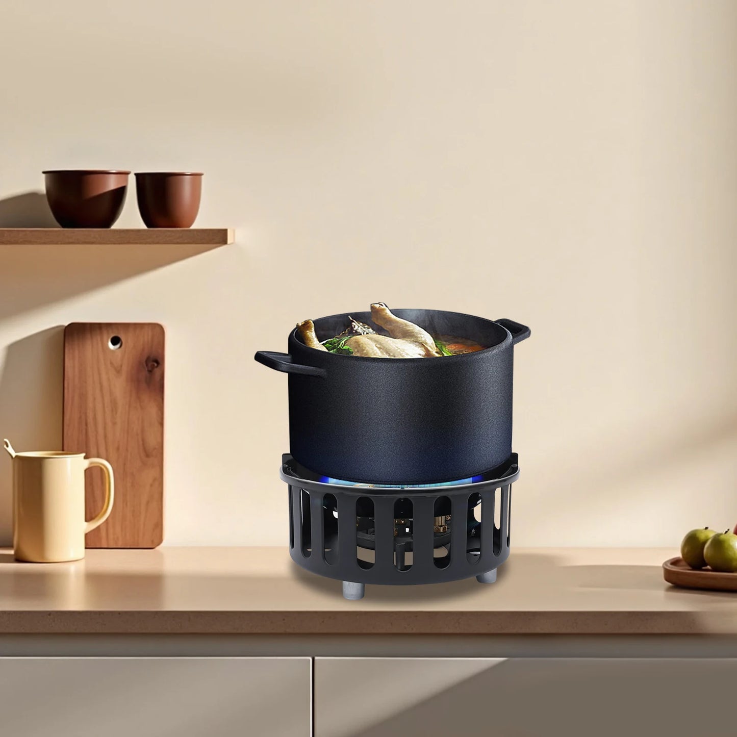 Portable Camping Stove With Three Adapters And Storage Bag