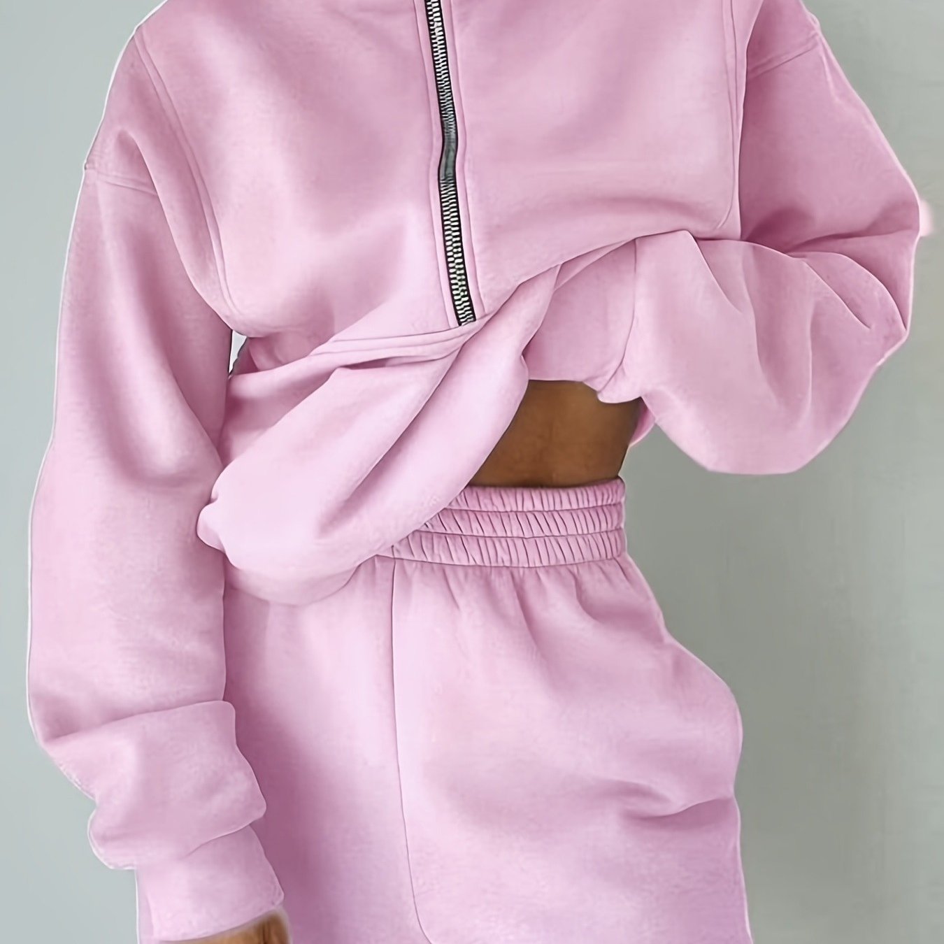 LRIKNUWSTLE Ladies Cozy Fleece Matching Outfit Top