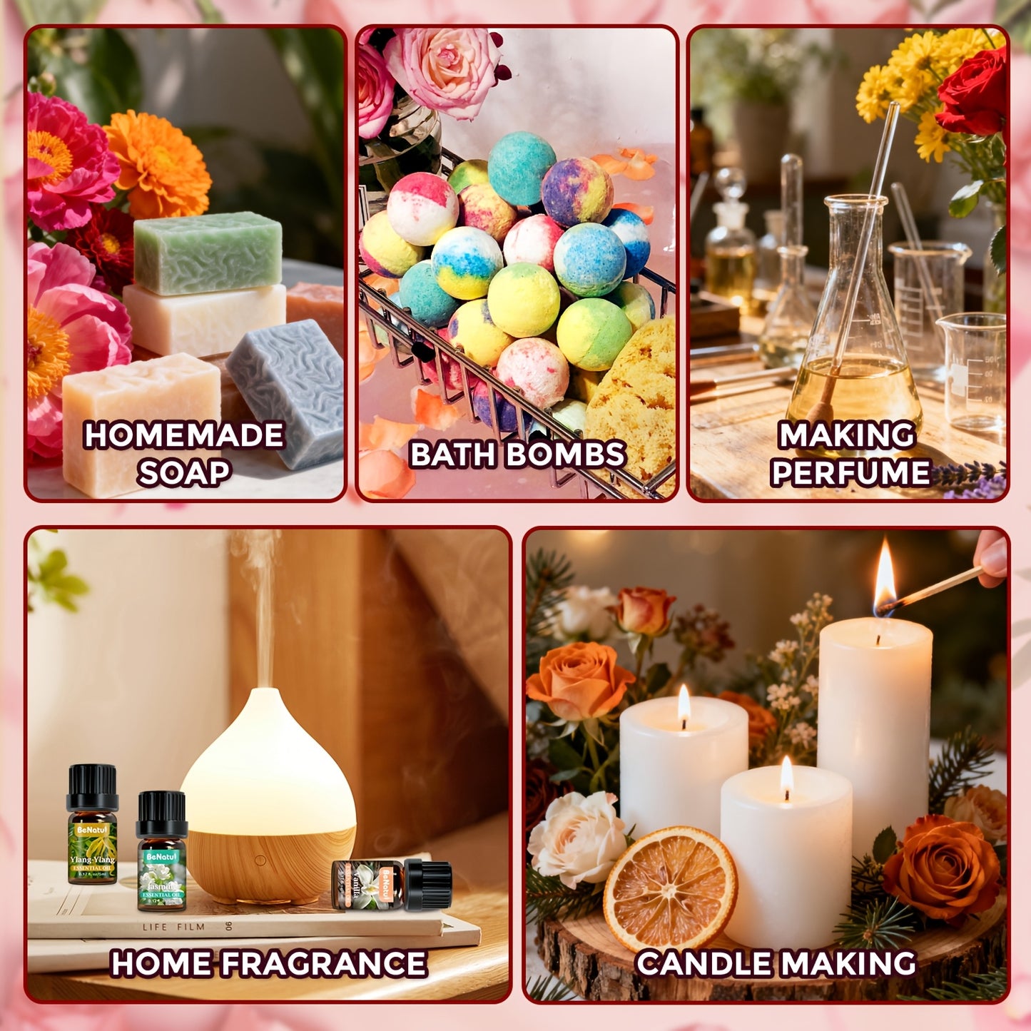 BENATU 24-Piece Essential Oil Set For Diffusers And Candles