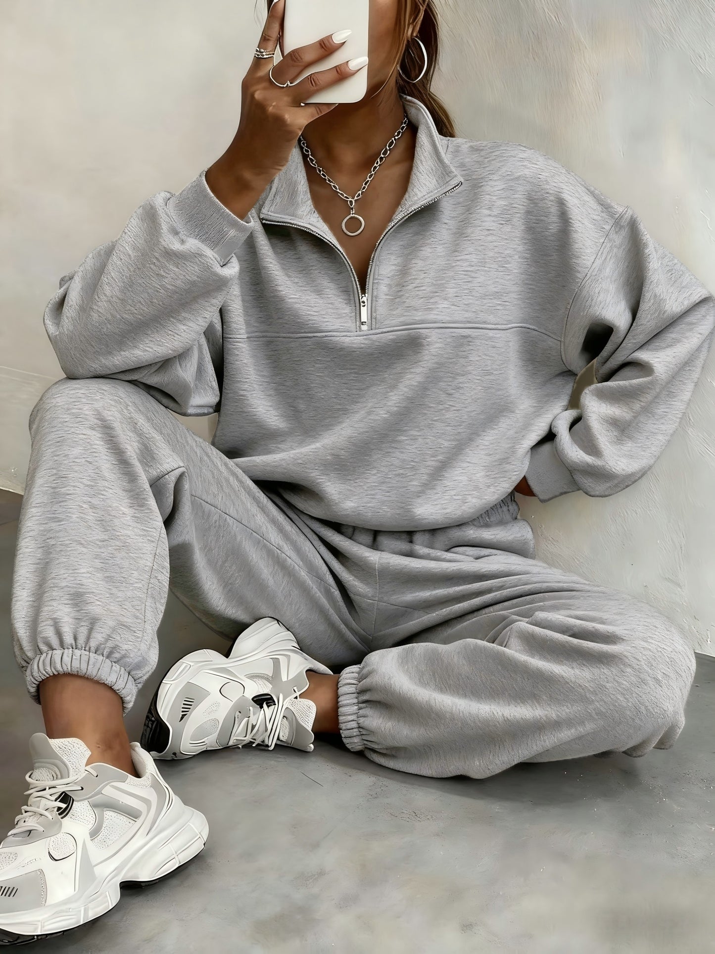 WCQ Womens Two Piece Sweat Set For Winter Warmth Comfort