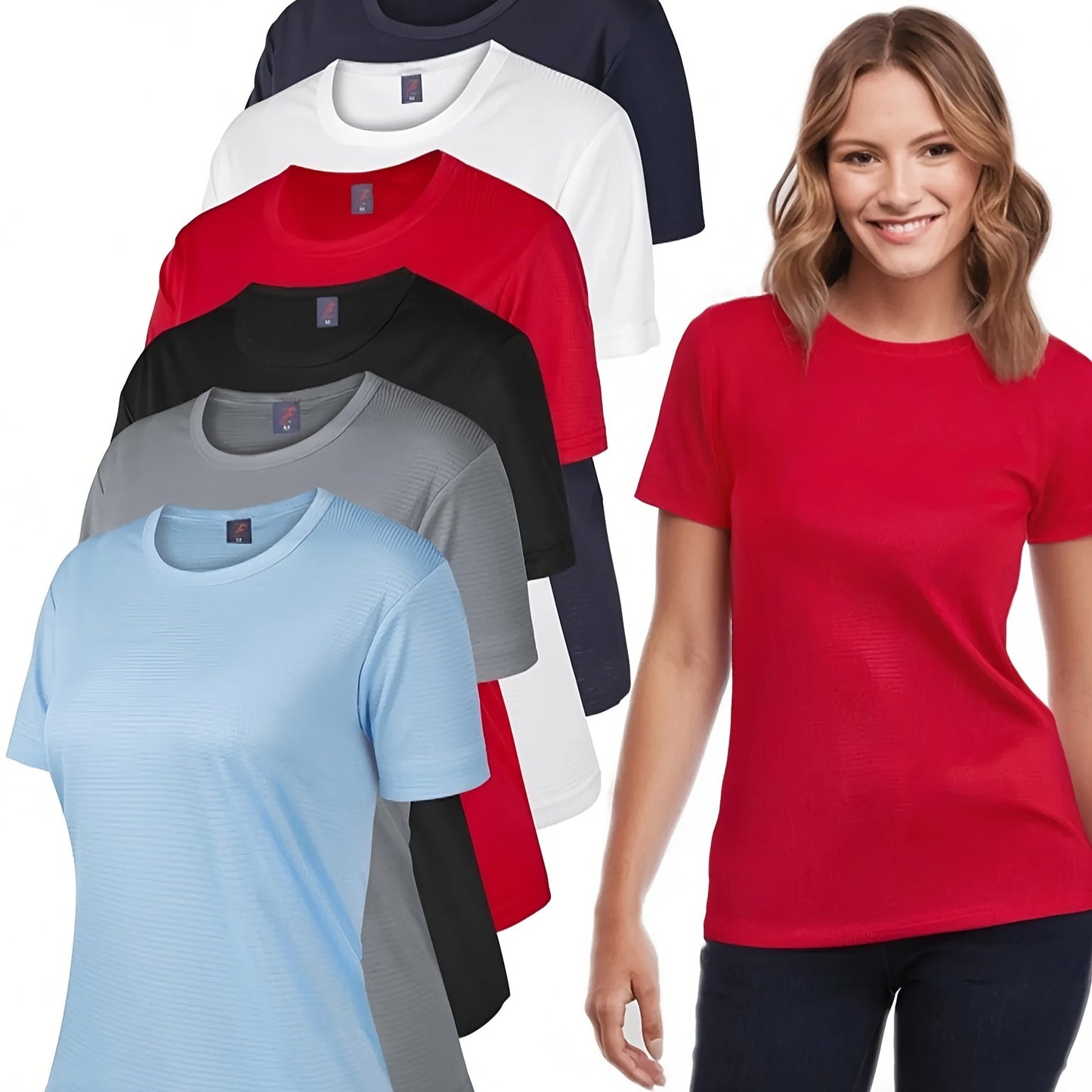 Women's Performance T-Shirts Six-Pack Breathable Moisture-Wicking