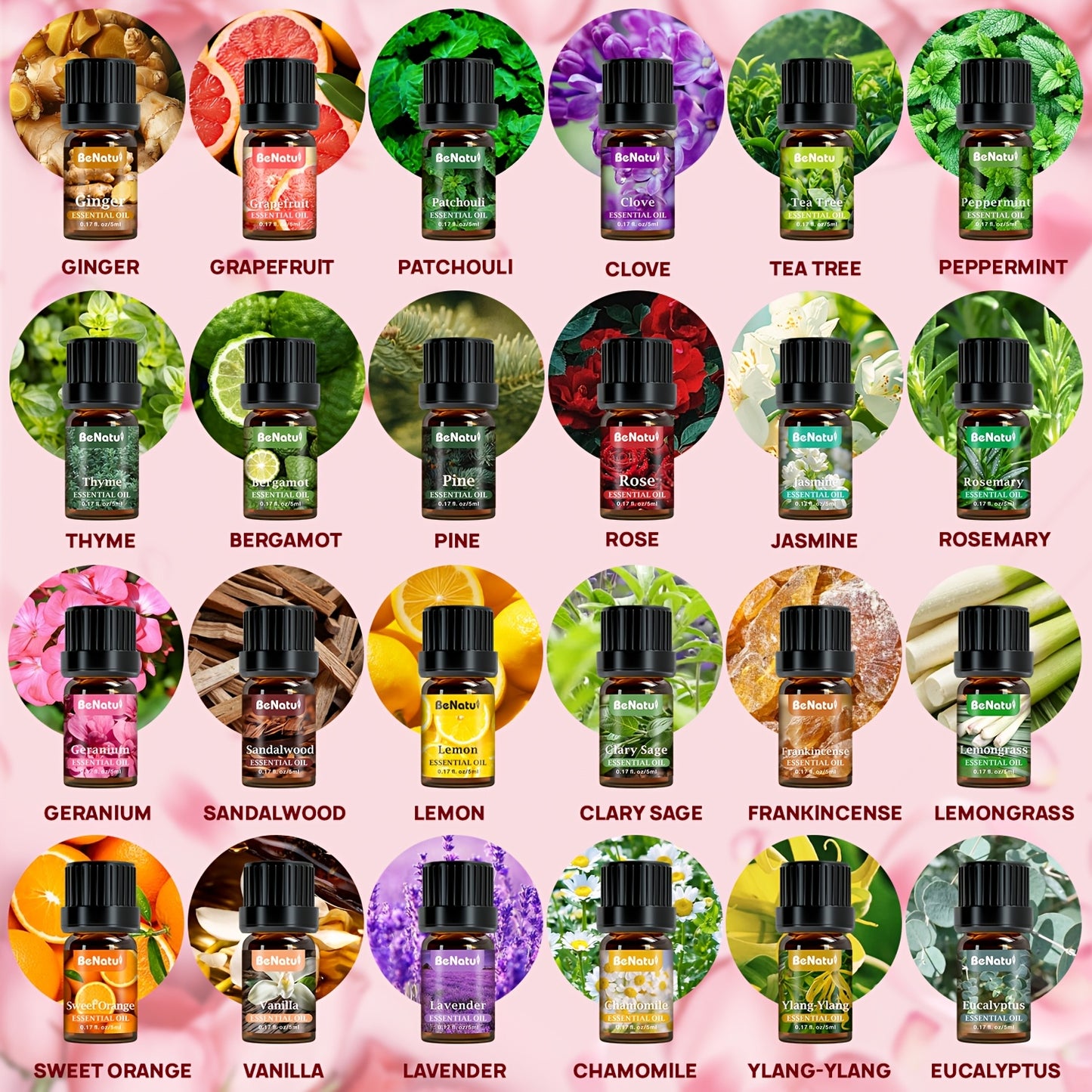 BENATU 24-Piece Essential Oil Set For Diffusers And Candles