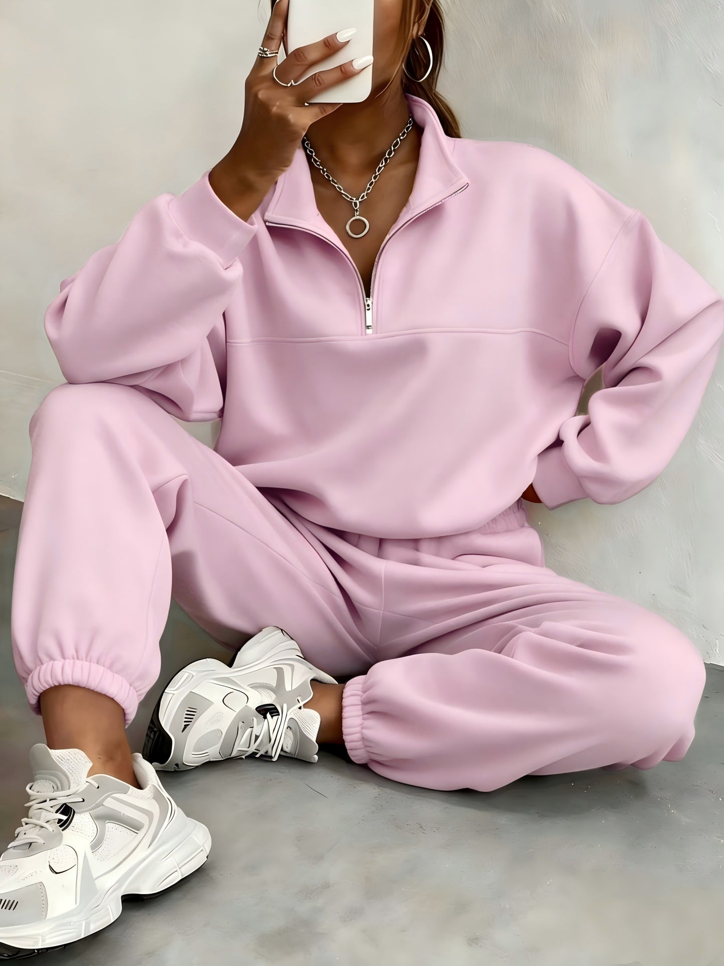 WCQ Womens Two Piece Sweat Set For Winter Warmth Comfort